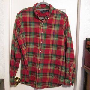 Ralph Lauren Men's Red Plaid Flannel Shirt Size Large